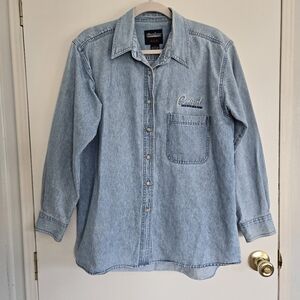 Vintage Denim Shirt Women's L Cowgirl Hardware